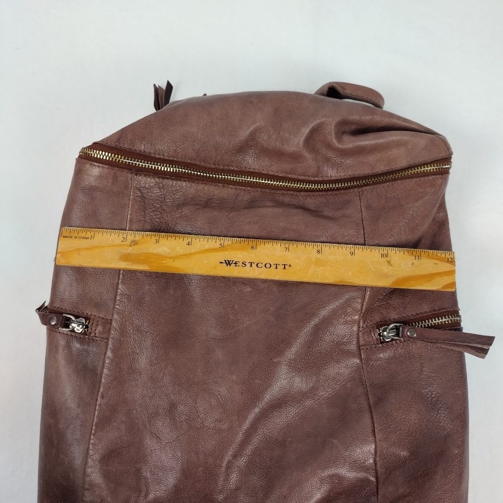 Elegant Brown Leather Backpack for Women - Picture 13 of 16